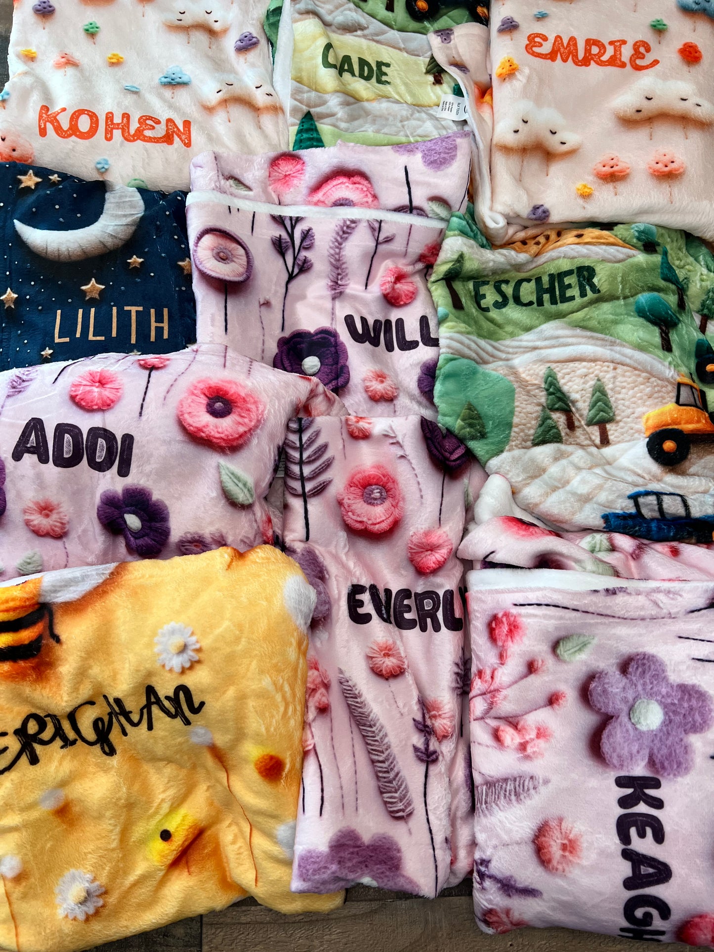 Customized name blankets